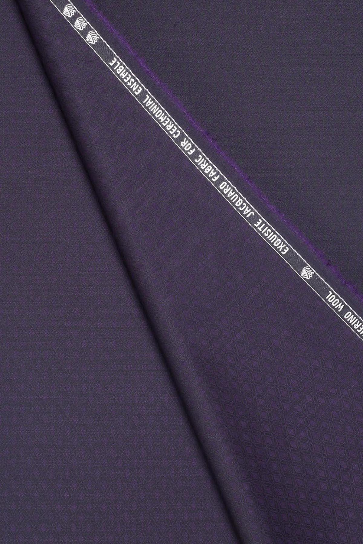 Purple Colored Printed-Jacquard Finish Fabric