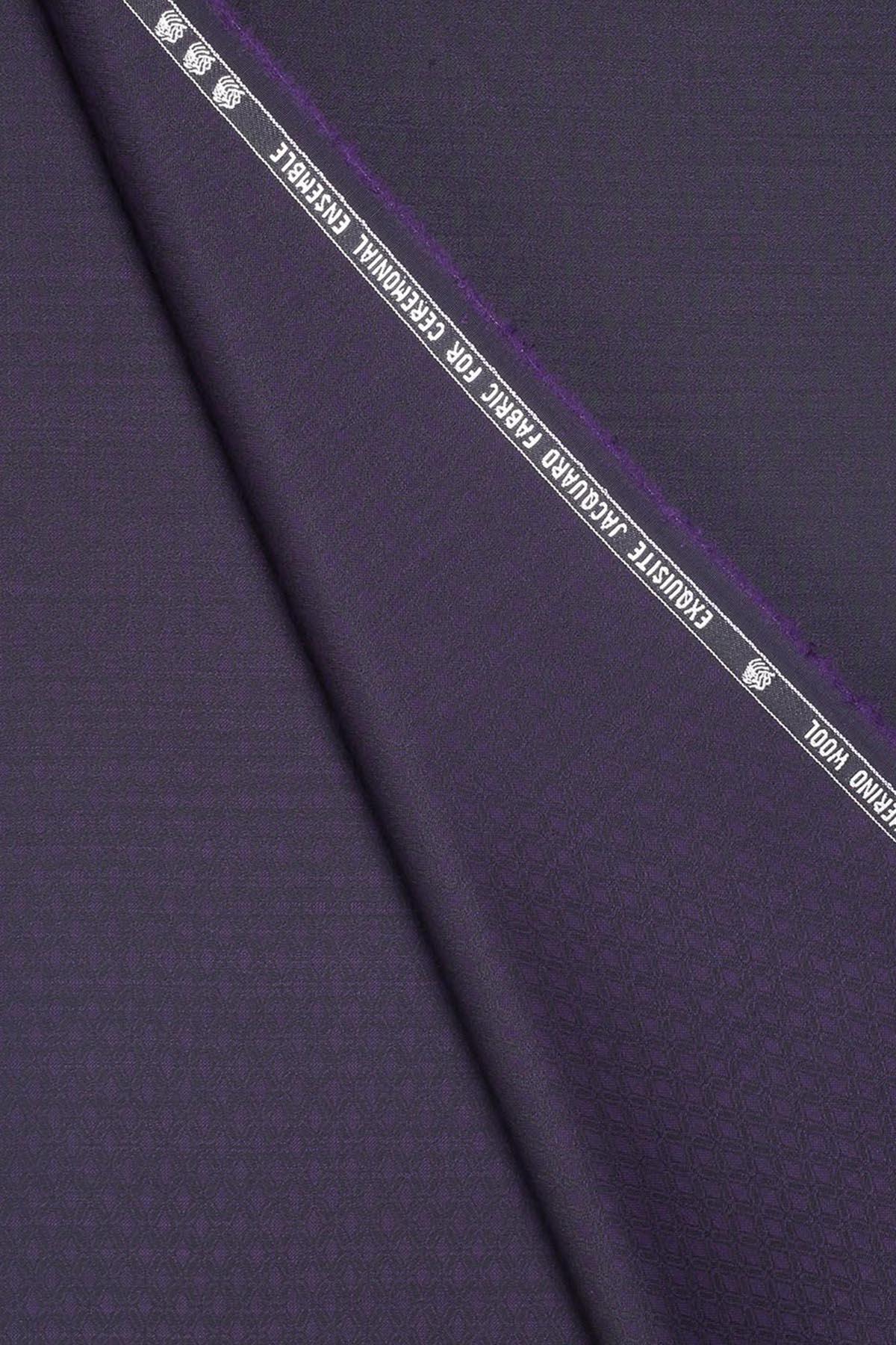 Purple Colored Printed-Jacquard Finish Fabric