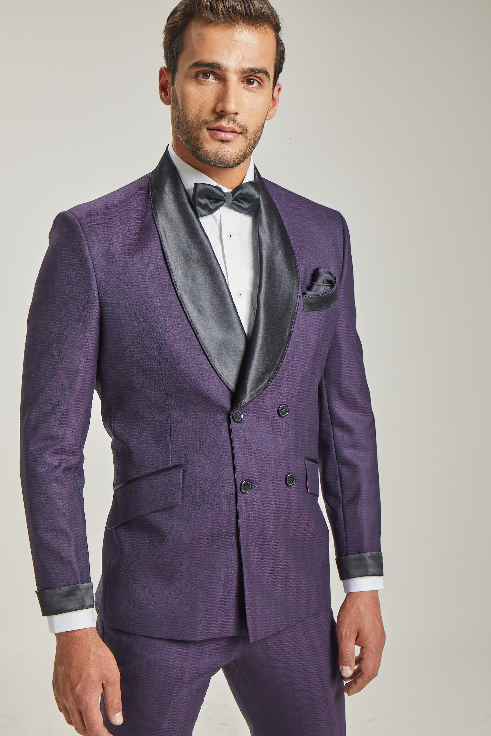 Purple Colored Textured Finish Tuxedo