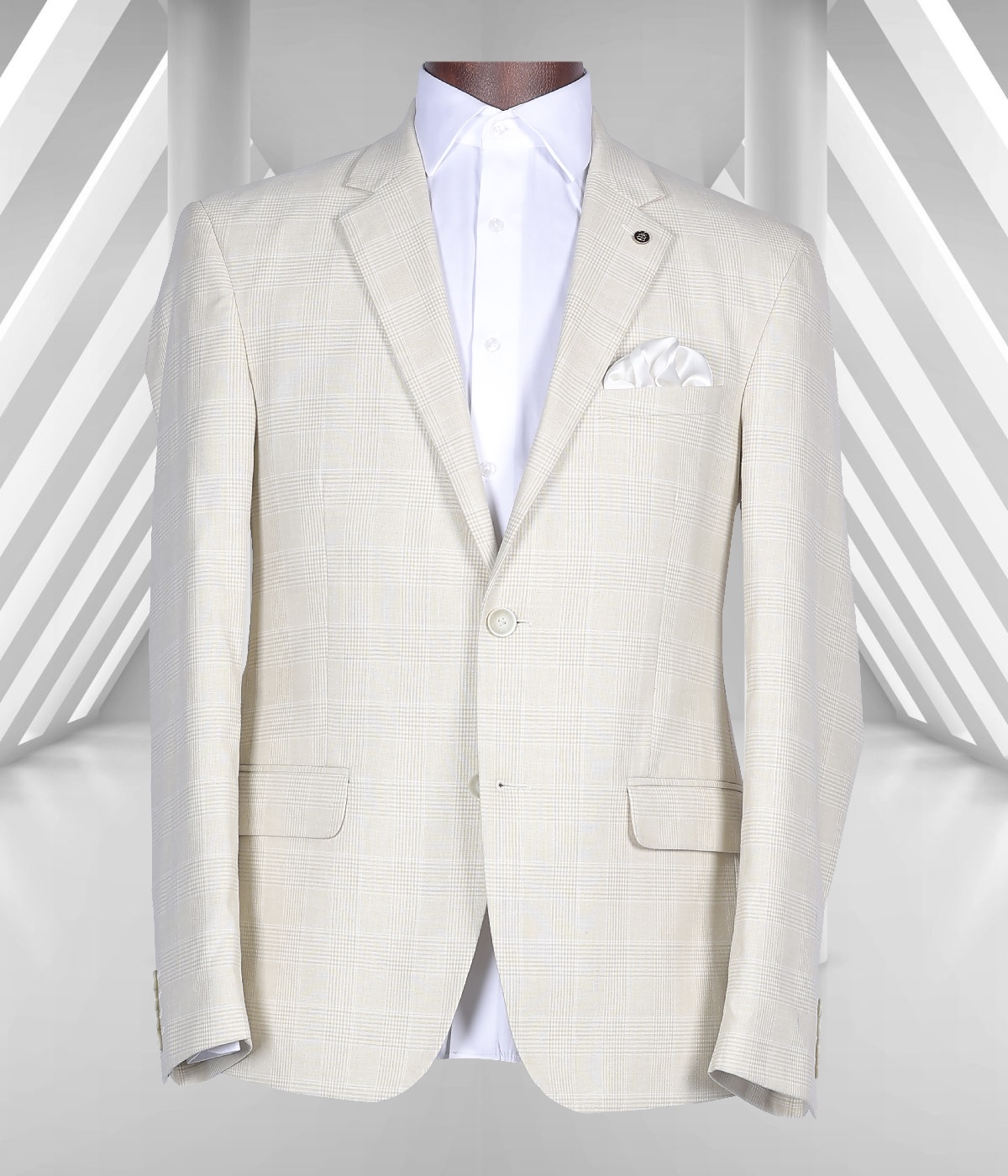 Beige Colored Slim Fit Men's Casual Blazer