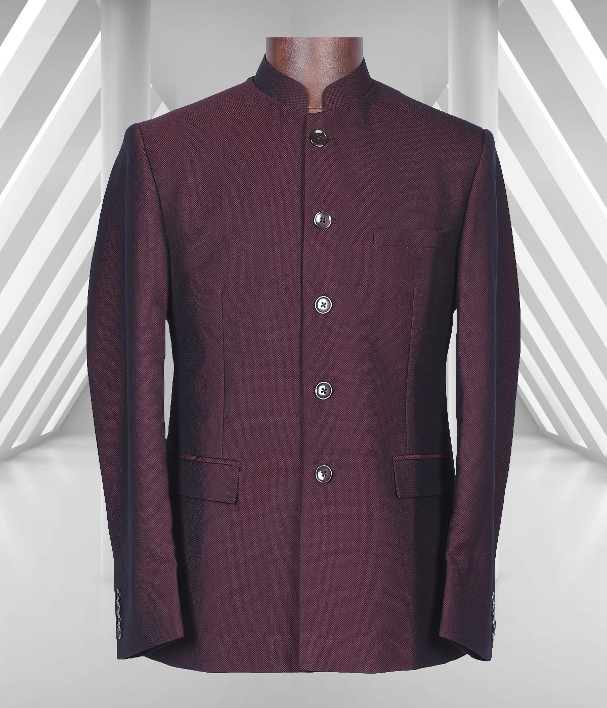 Burgundy Jodhpuri 2/Pc Men's Suit - P N RAO