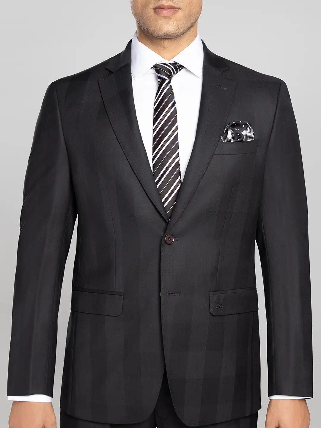 Men's 2 piece Business Suit - Black - P N RAO