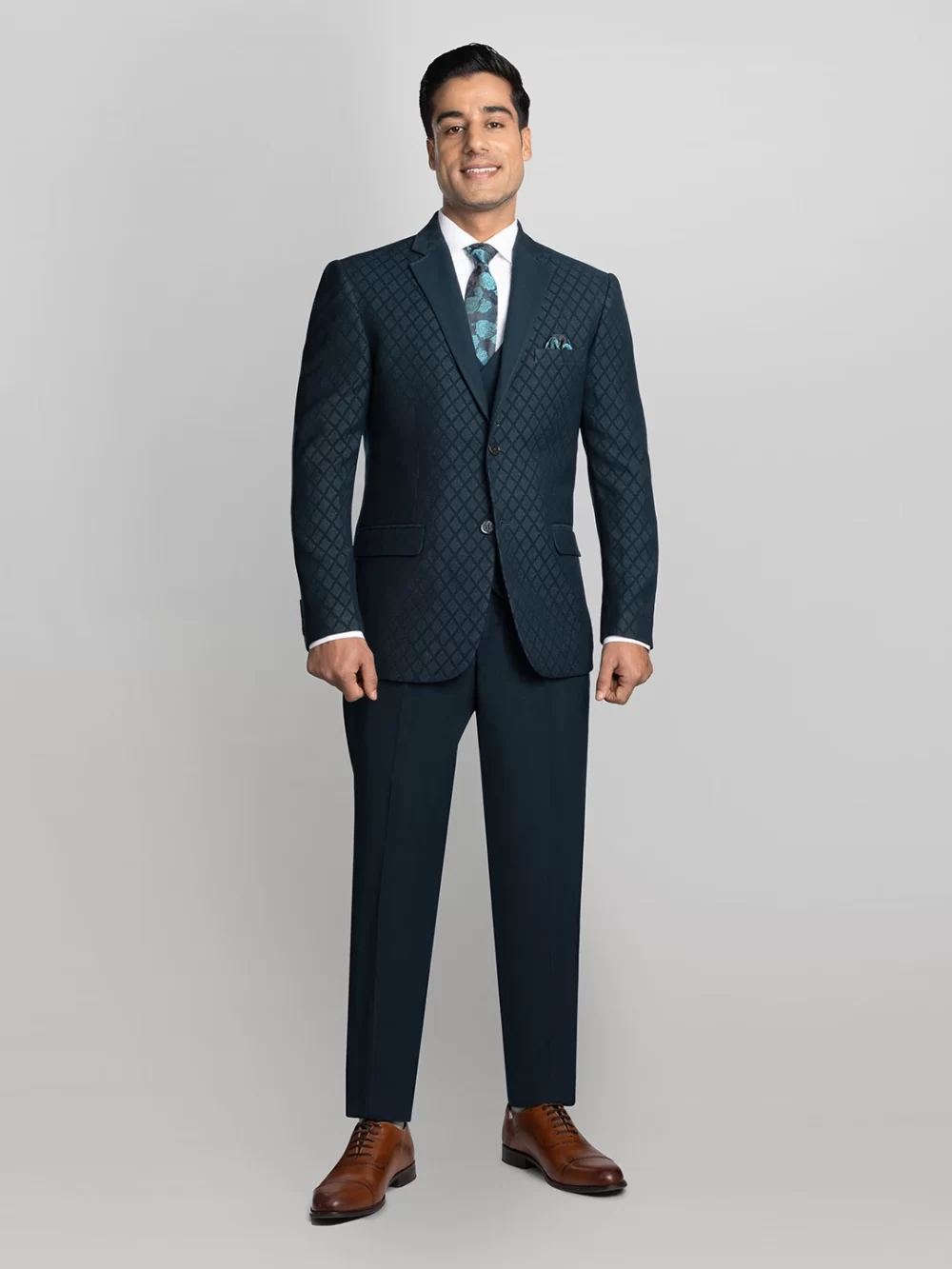 Men's 5 piece Textured Tuxedo Suit