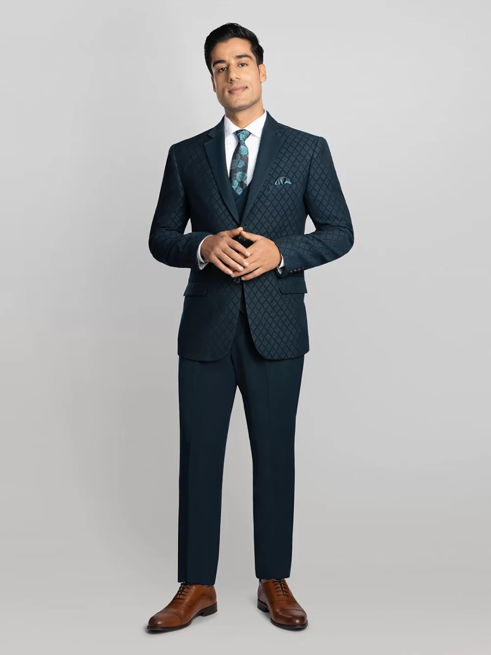 Men's 5 piece Textured Tuxedo Suit