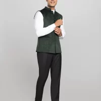 Men's Textured Bundi Jacket - Seaweed Green
