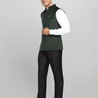 Men's Textured Bundi Jacket - Seaweed Green