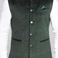 Men's Textured Bundi Jacket - Seaweed Green