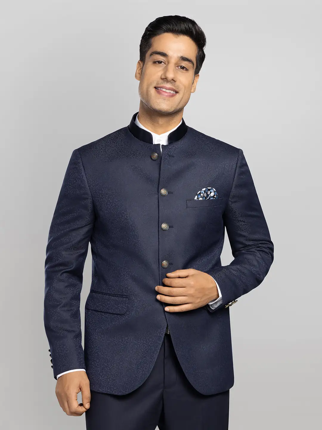 New Stylish Ethnic Traditional Navy Blue embroidered work Designer Jodhpuri  Bandhgala Suit For Men at Rs 2799 | Bandhgala suit in Surat | ID:  26396072673