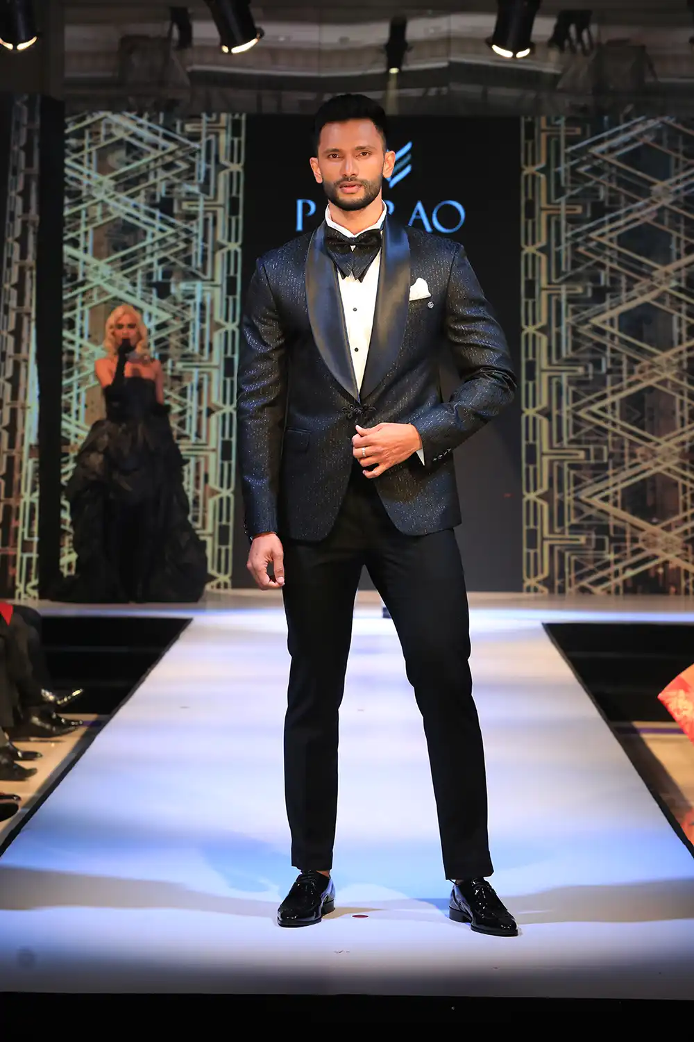 P N RAO's Men Tuxedo Suit Black