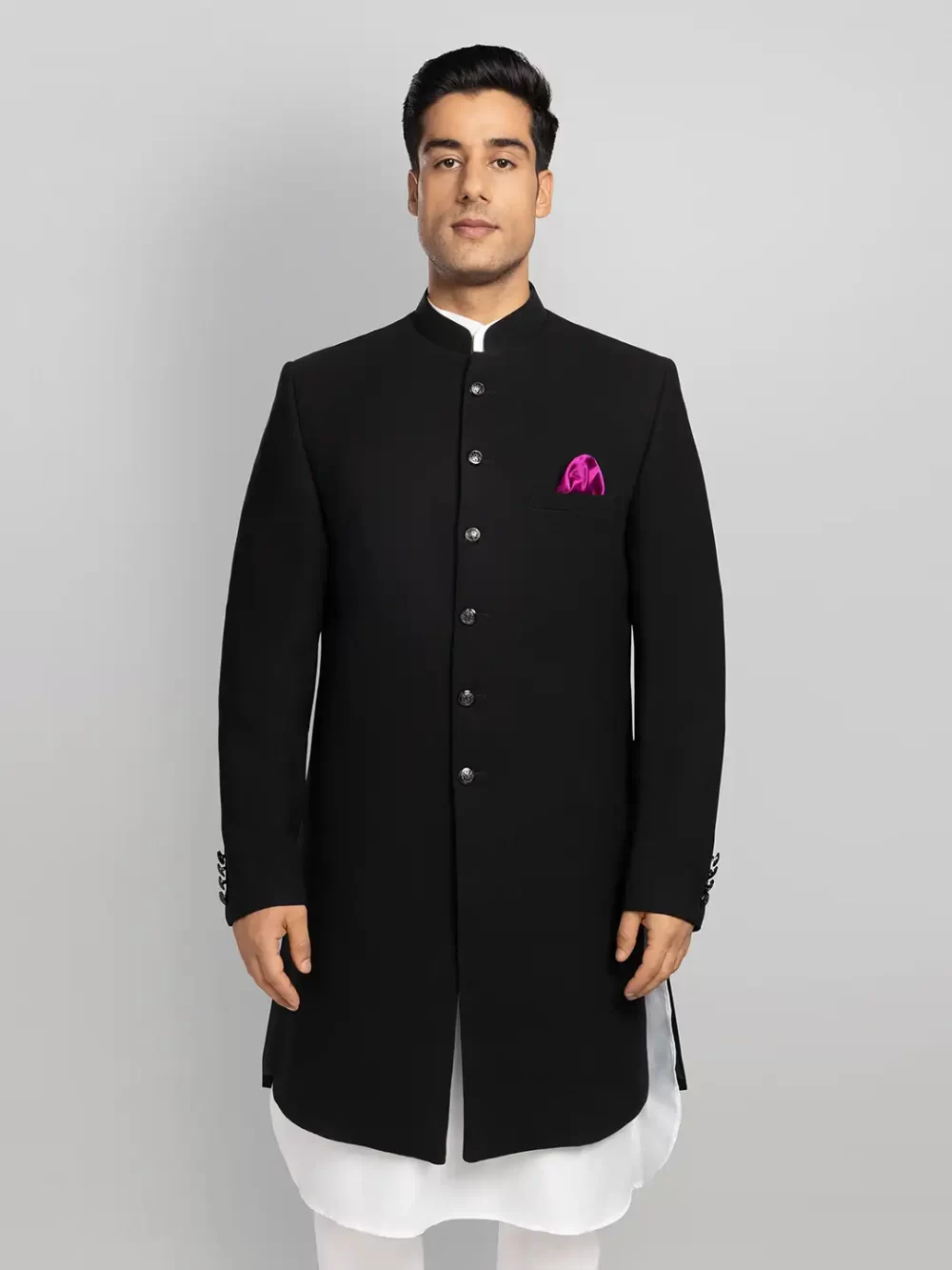 Men's Achkan - Black