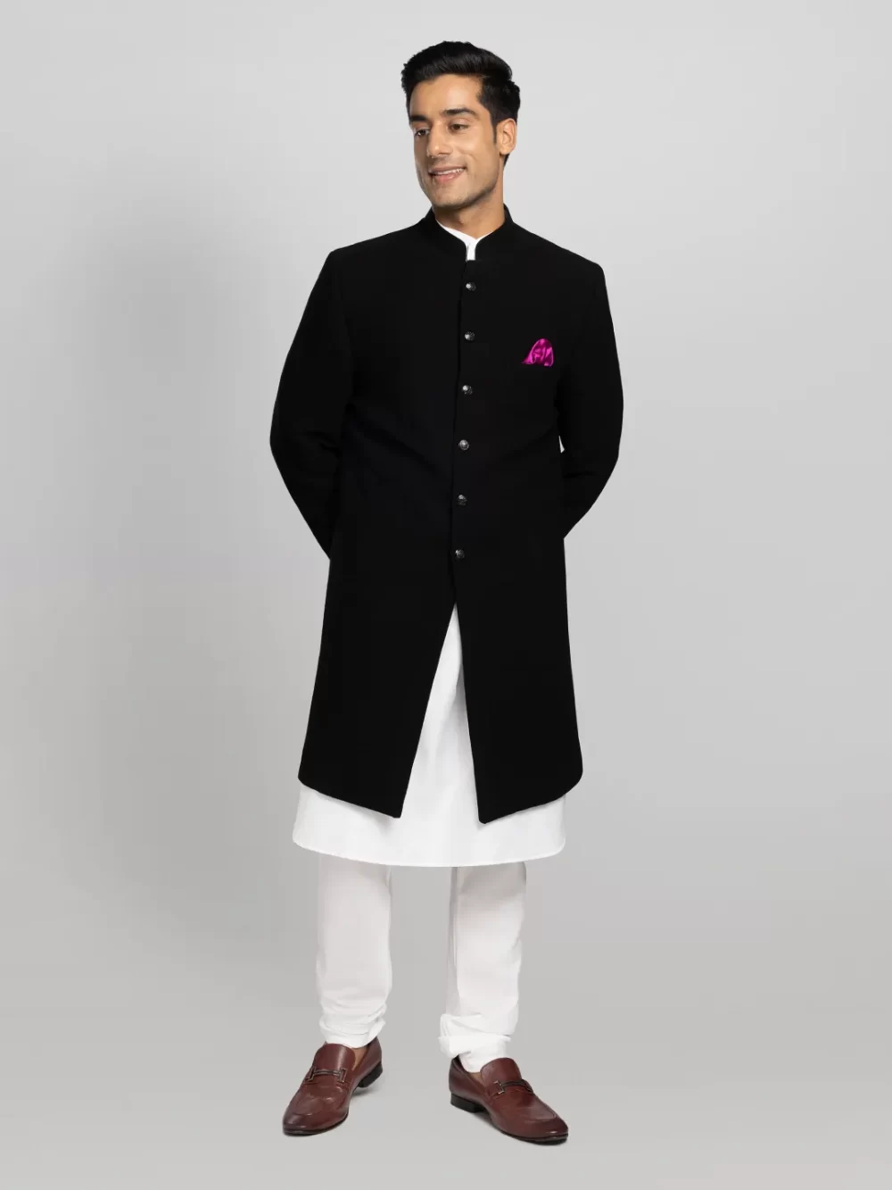 Men's Achkan - Black