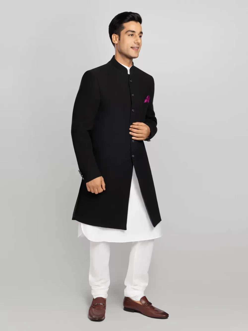 Men's Achkan - Black