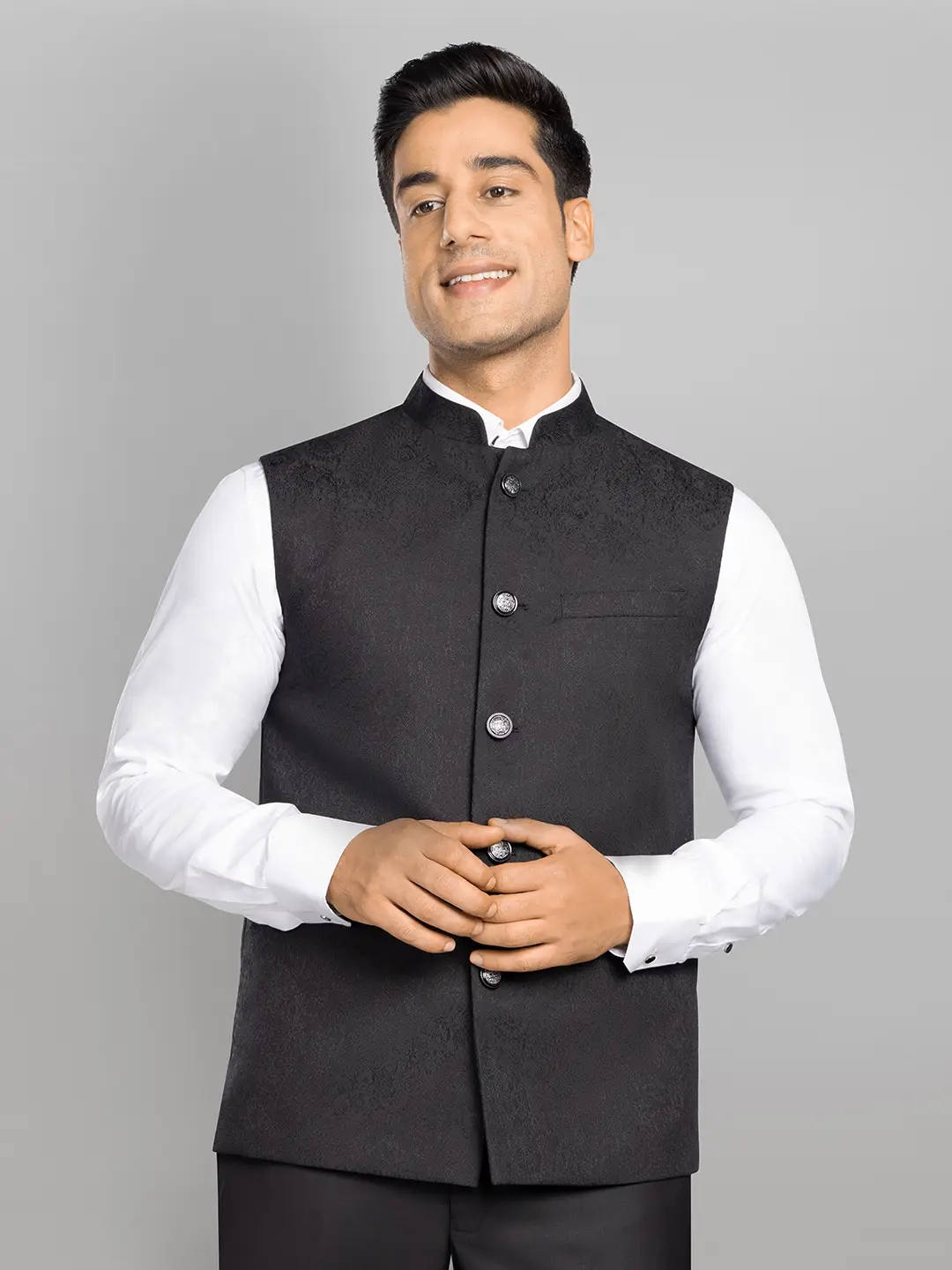 Mens Textured Bundi - Black