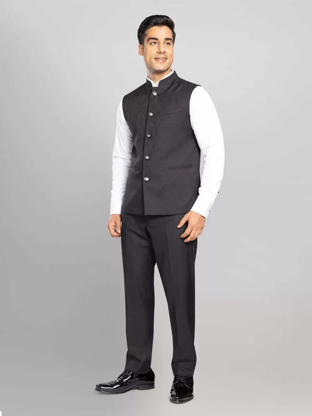 Mens Textured Bundi - Black